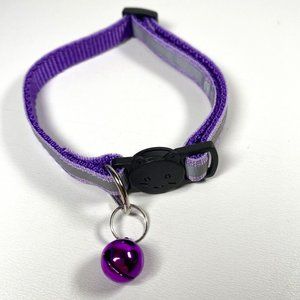 Cat Breakaway Collar New With Jingle Bell And Reflective Strip Purple